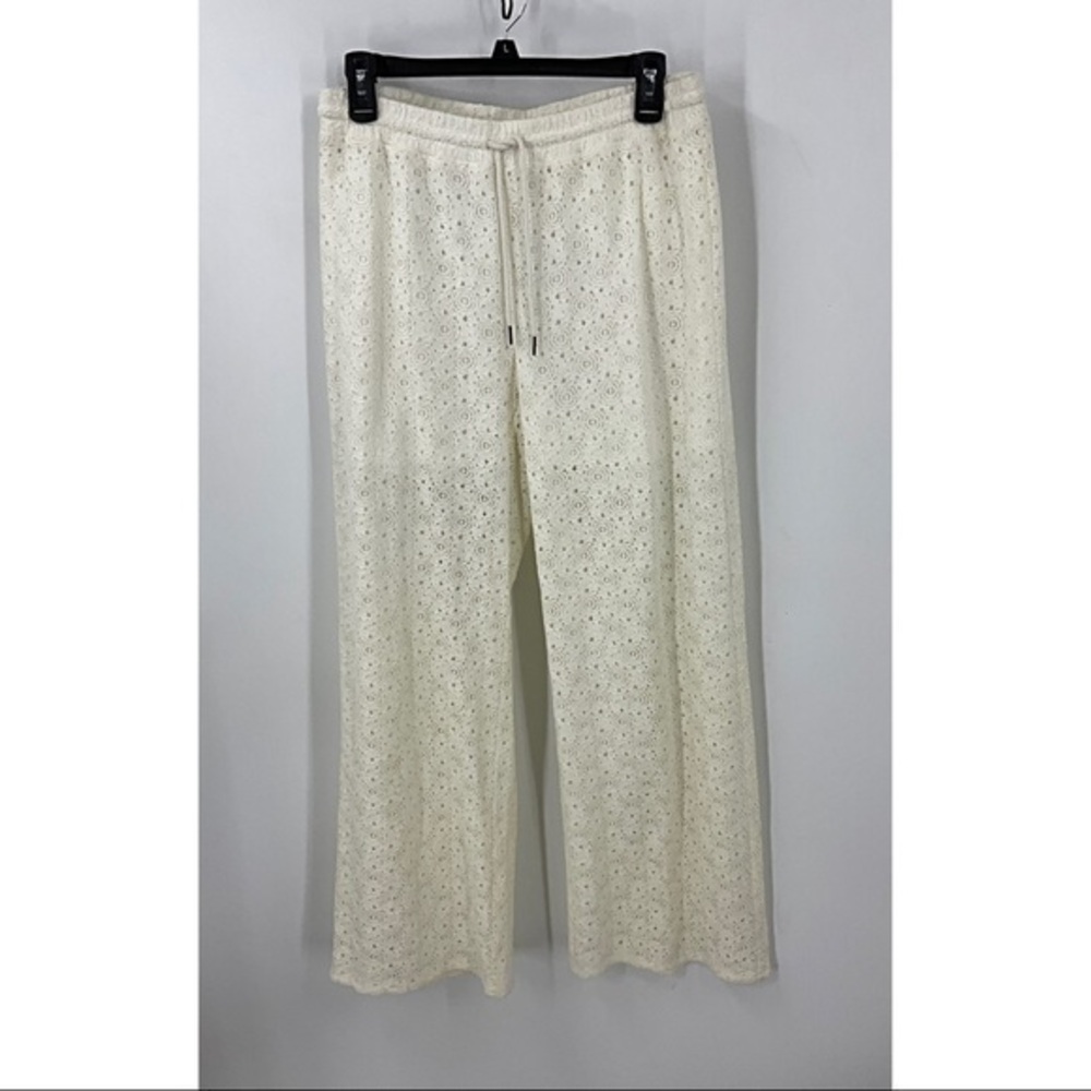 Grisbi bohemian beach summer  Lace elastic waist wide leg pants S
